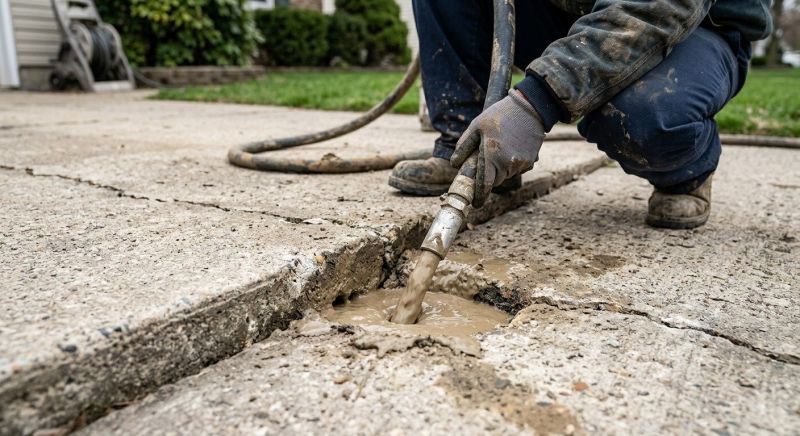 Sunken Driveway Lifting in West Des Moines, IA